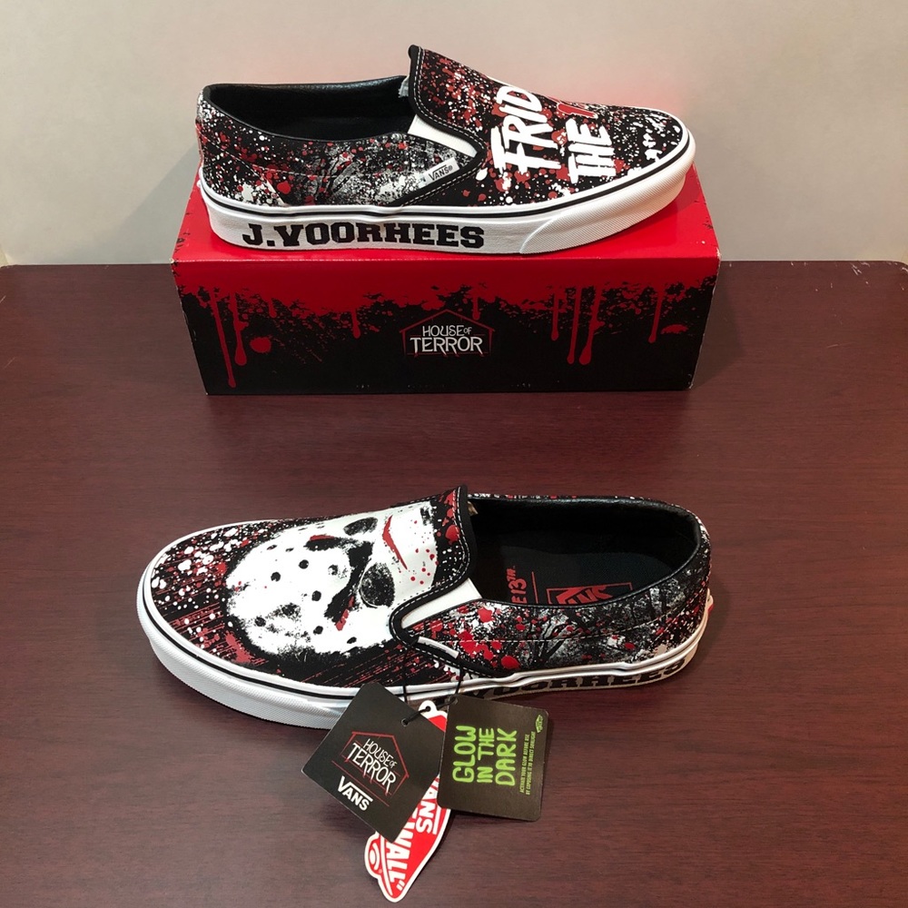 Vans x The House Of Terror, Classic Slip On, Friday The 13th, Various Sizes - Picture 12 of 16